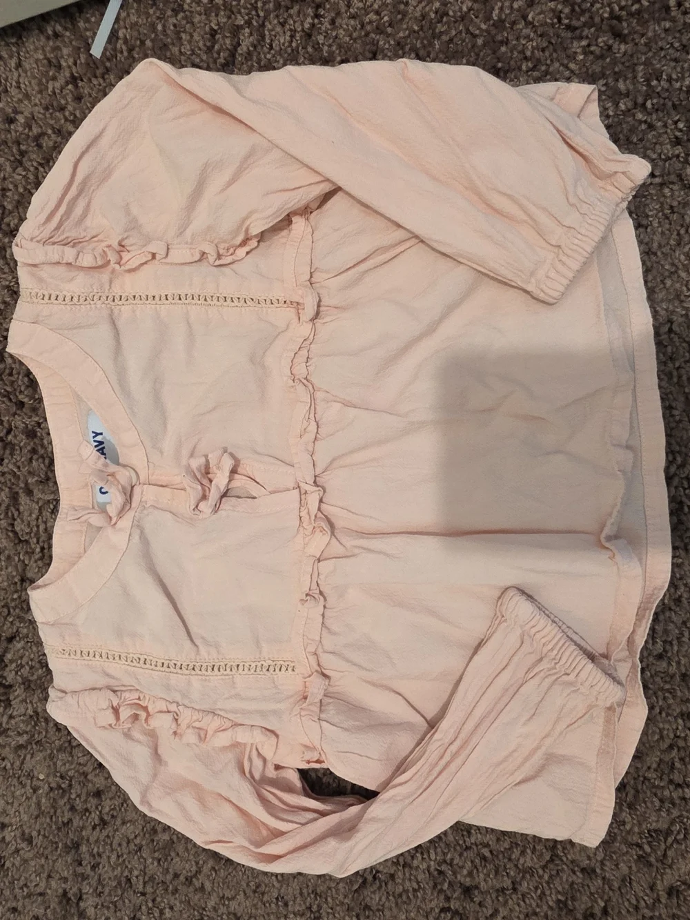 Peach Ruffle Long Sleeve Baby/Toddler Top
